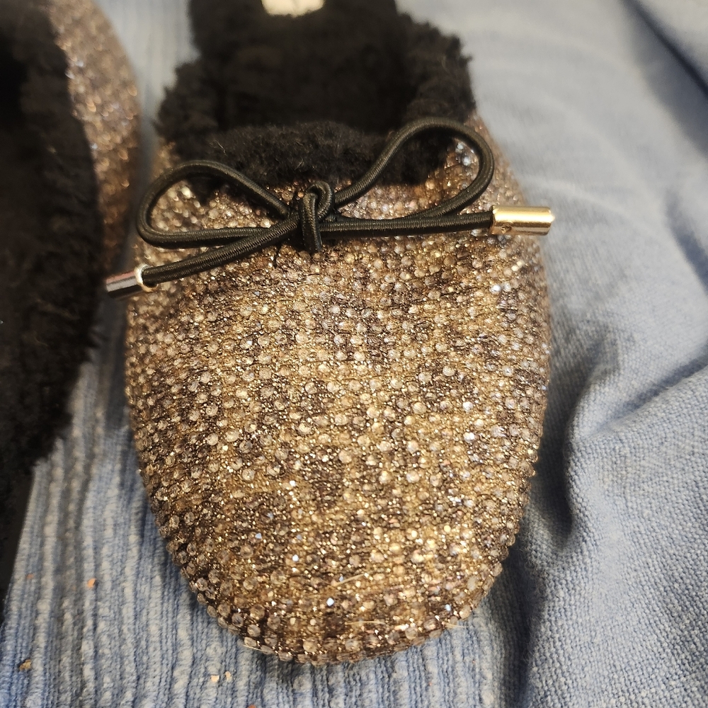 Jessica Simpson Rhinestone Brown Mules/Slippers with Bow Detail - Picture 3 of 4